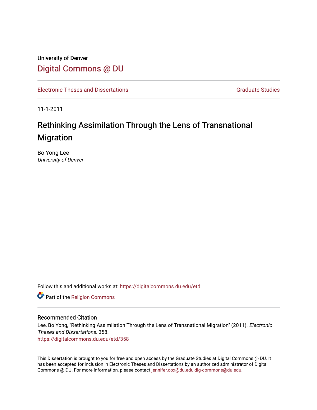 Rethinking Assimilation Through the Lens of Transnational Migration