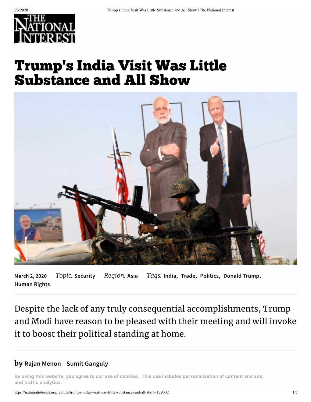 Trump's India Visit Was Little Substance and All Show | the National Interest