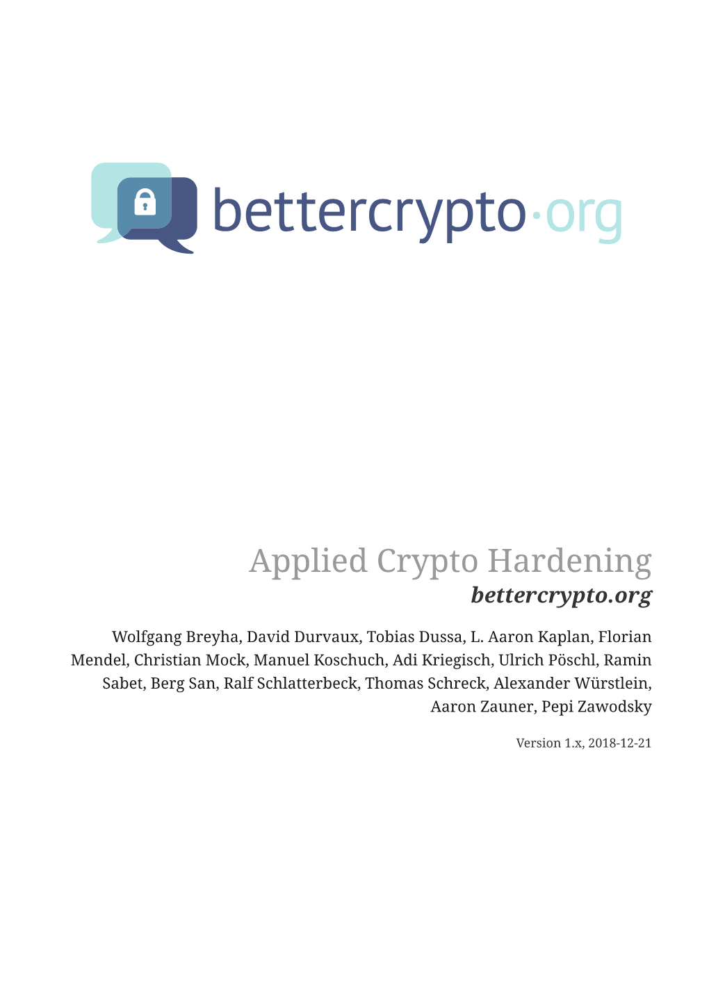 Applied Crypto Hardening: Bettercrypto.Org