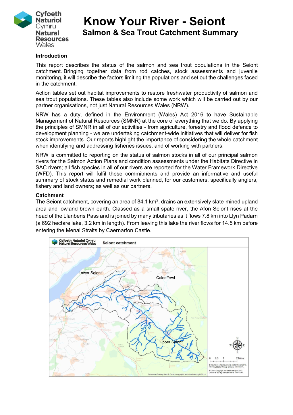 Know Your River - Seiont Salmon & Sea Trout Catchment Summary