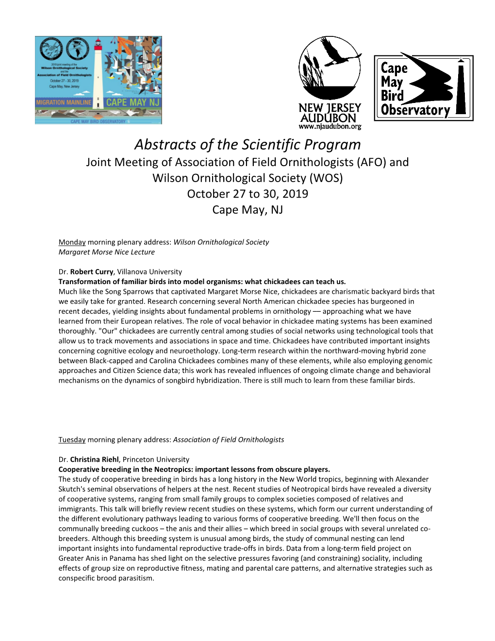 Abstracts of the Scientific Program