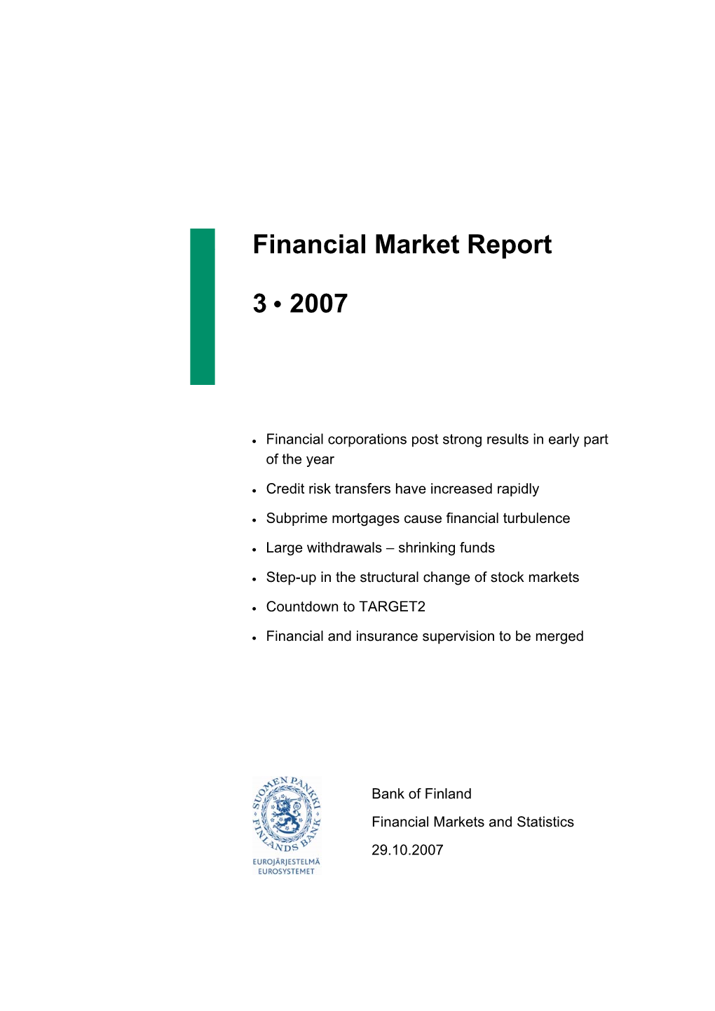 Financial Market Report