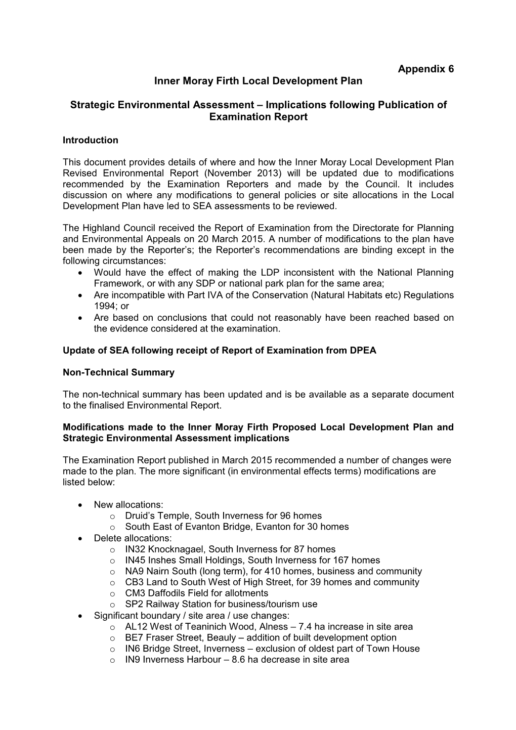 Appendix 6 Inner Moray Firth Local Development Plan Strategic