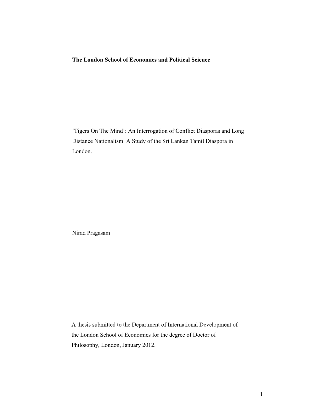 'Tigers on the Mind': an Interrogation of Conflict Diasporas and Long