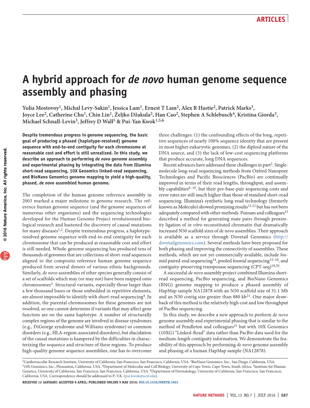 A Hybrid Approach for De Novo Human Genome Sequencing Assembly And