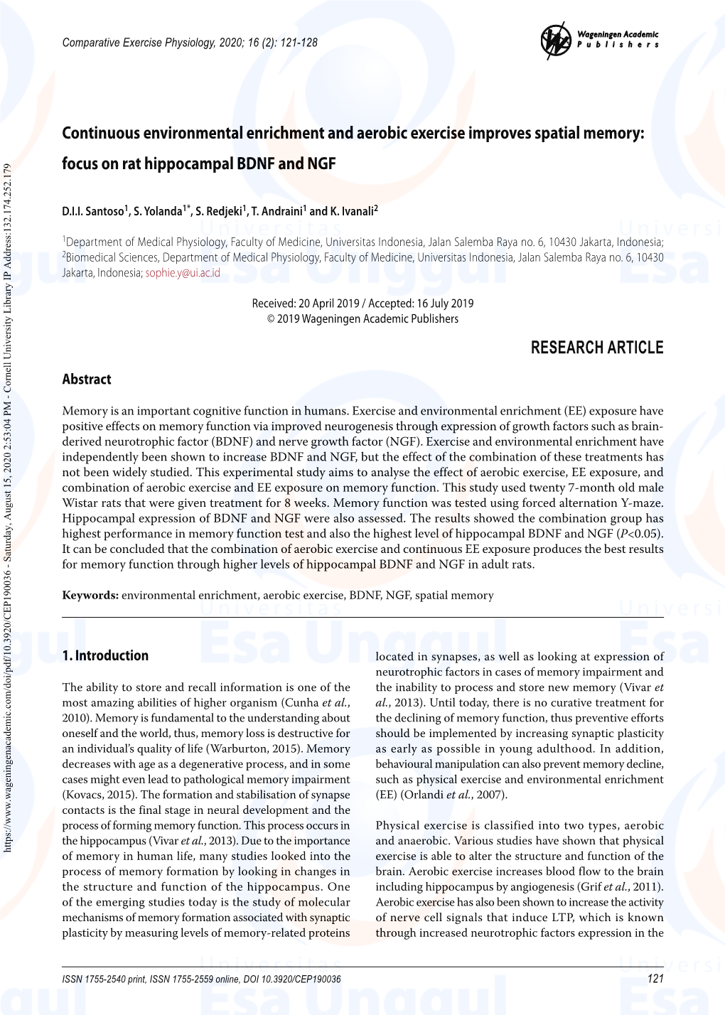 Focus on Rat Hippocampal BDNF and NGF