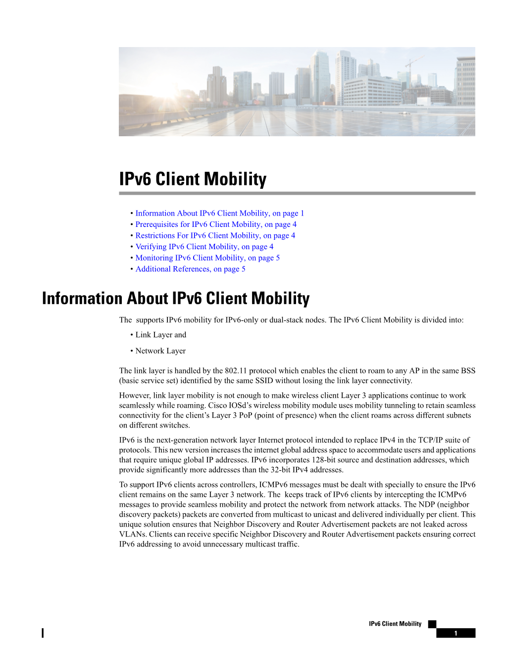 Ipv6 Client Mobility