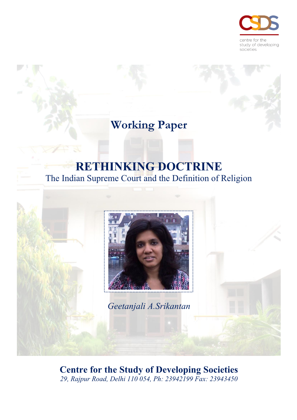 Geetanjali A.Srikantan: Rethinking Doctrine