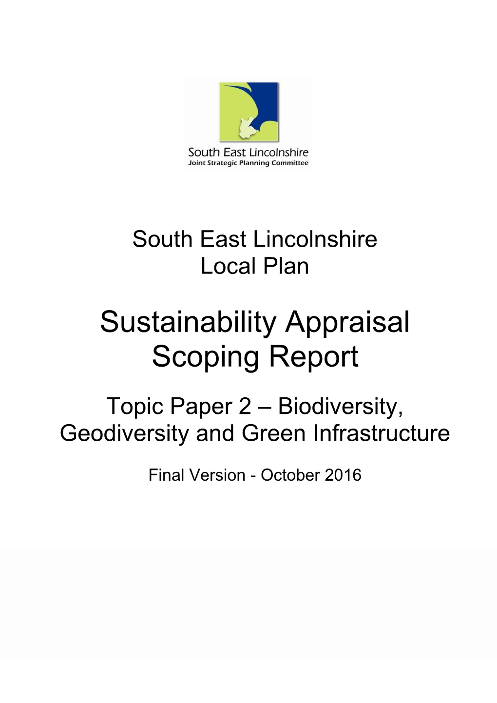 Sustainability Appraisal Scoping Report