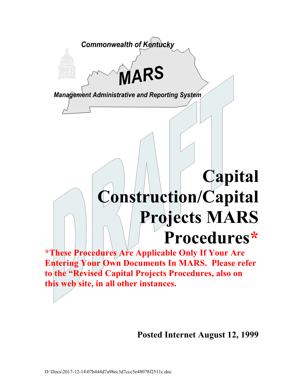 Capital Construction/Capital Projects