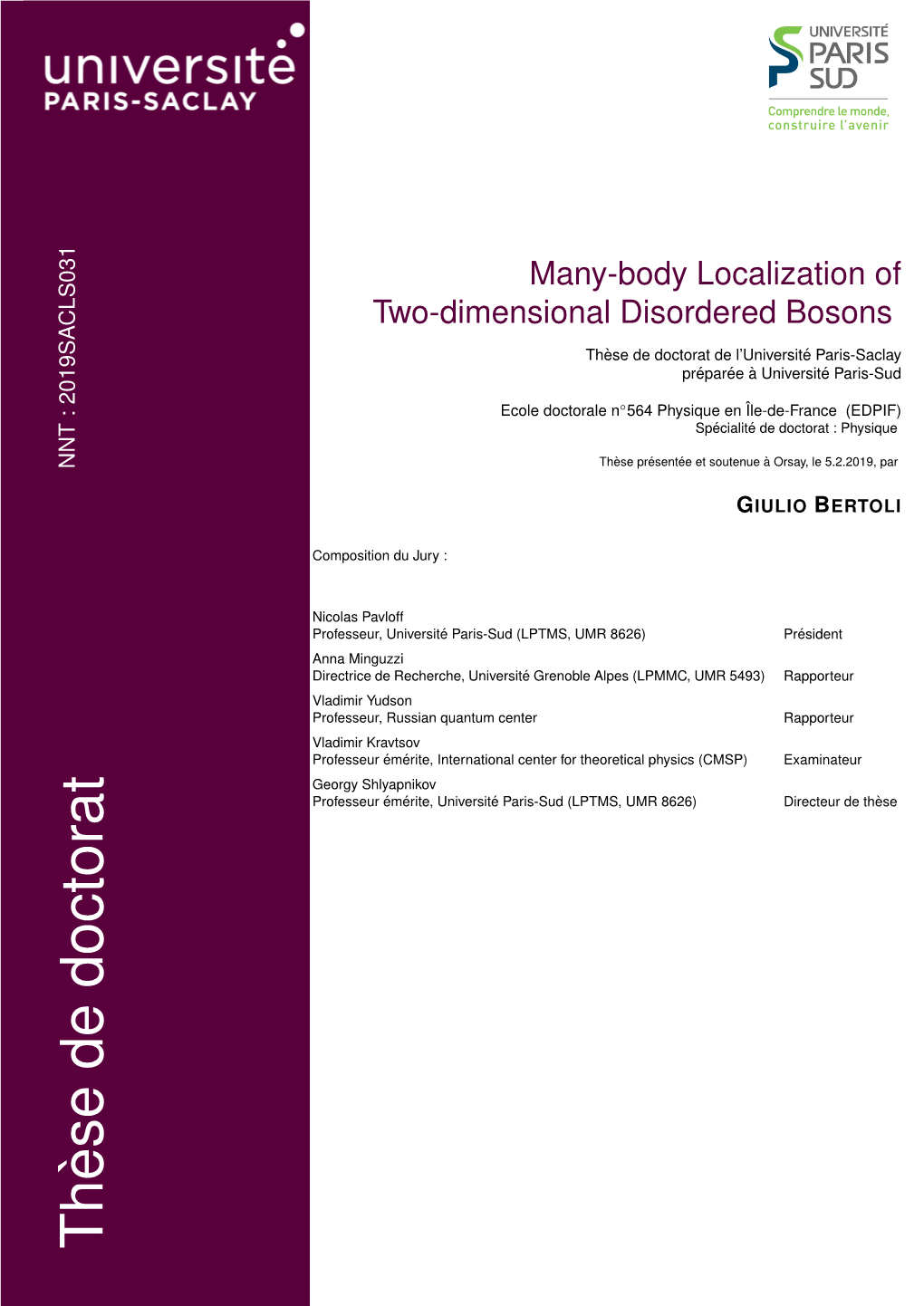 Many-Body Localization of Two-Dimensional Disordered