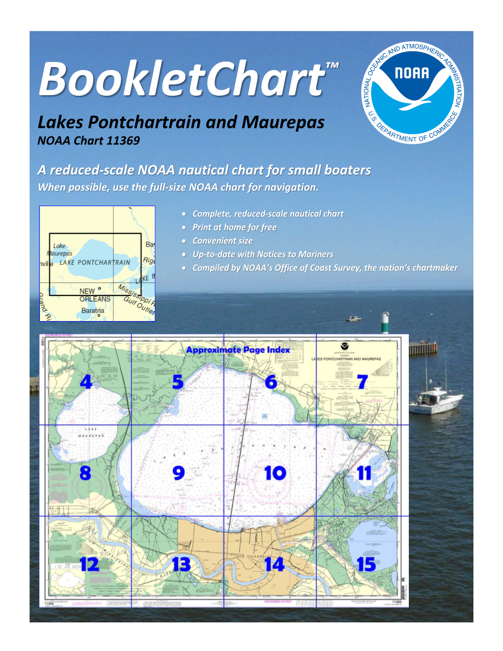 Lakes Pontchartrain and Maurepas NOAA Chart 11369