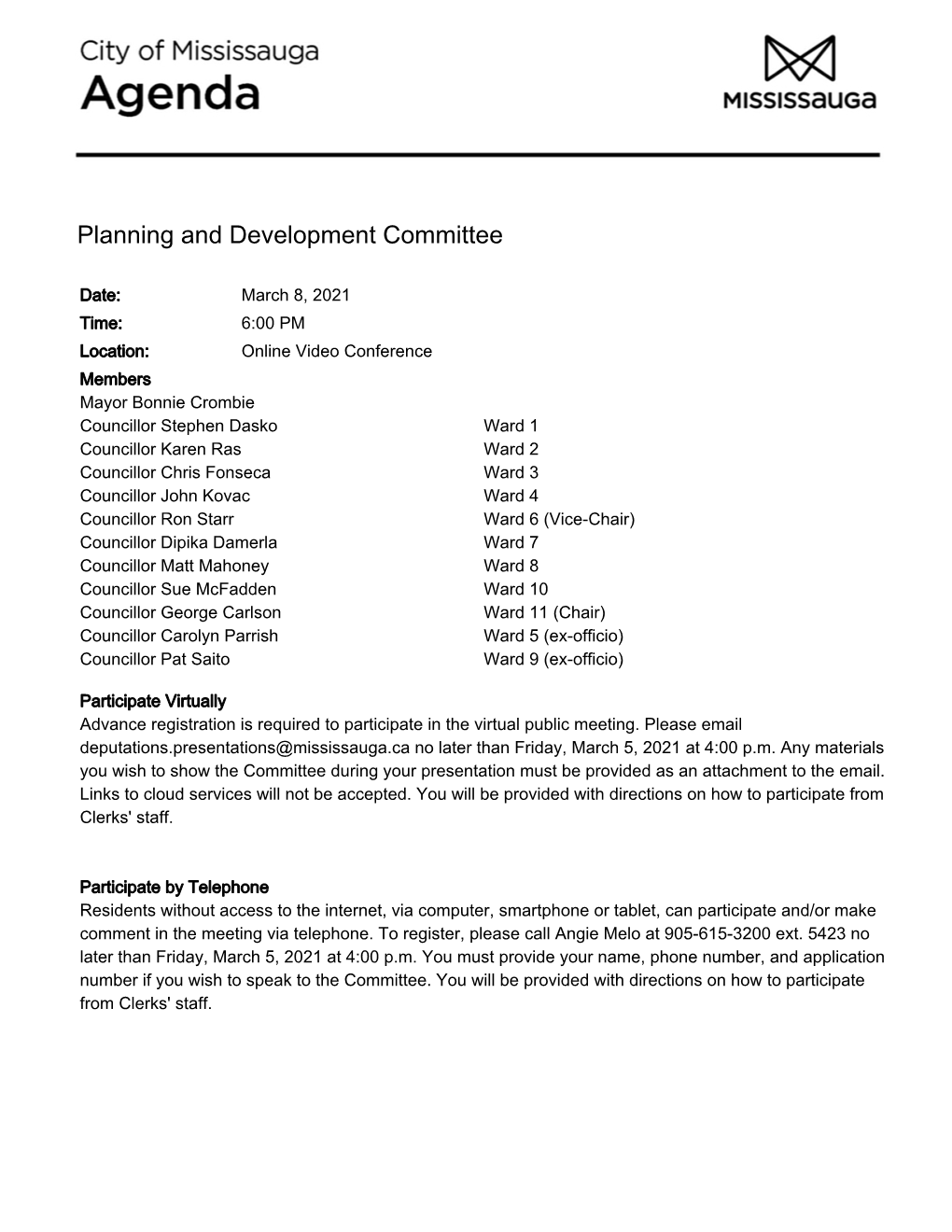 Planning and Development Committee