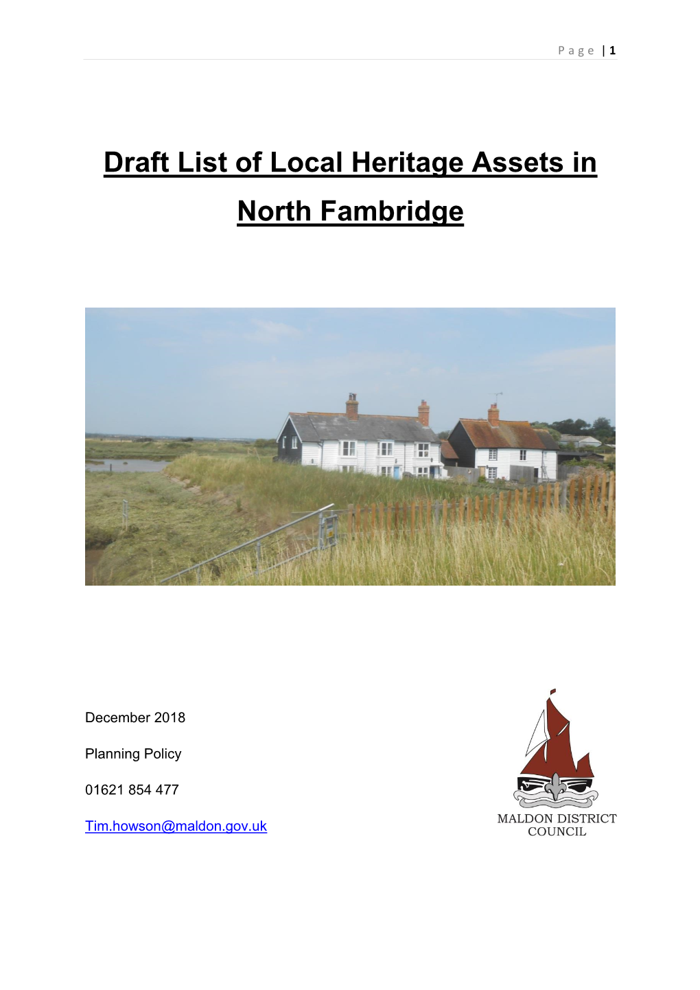 Draft List of Local Heritage Assets in North Fambridge