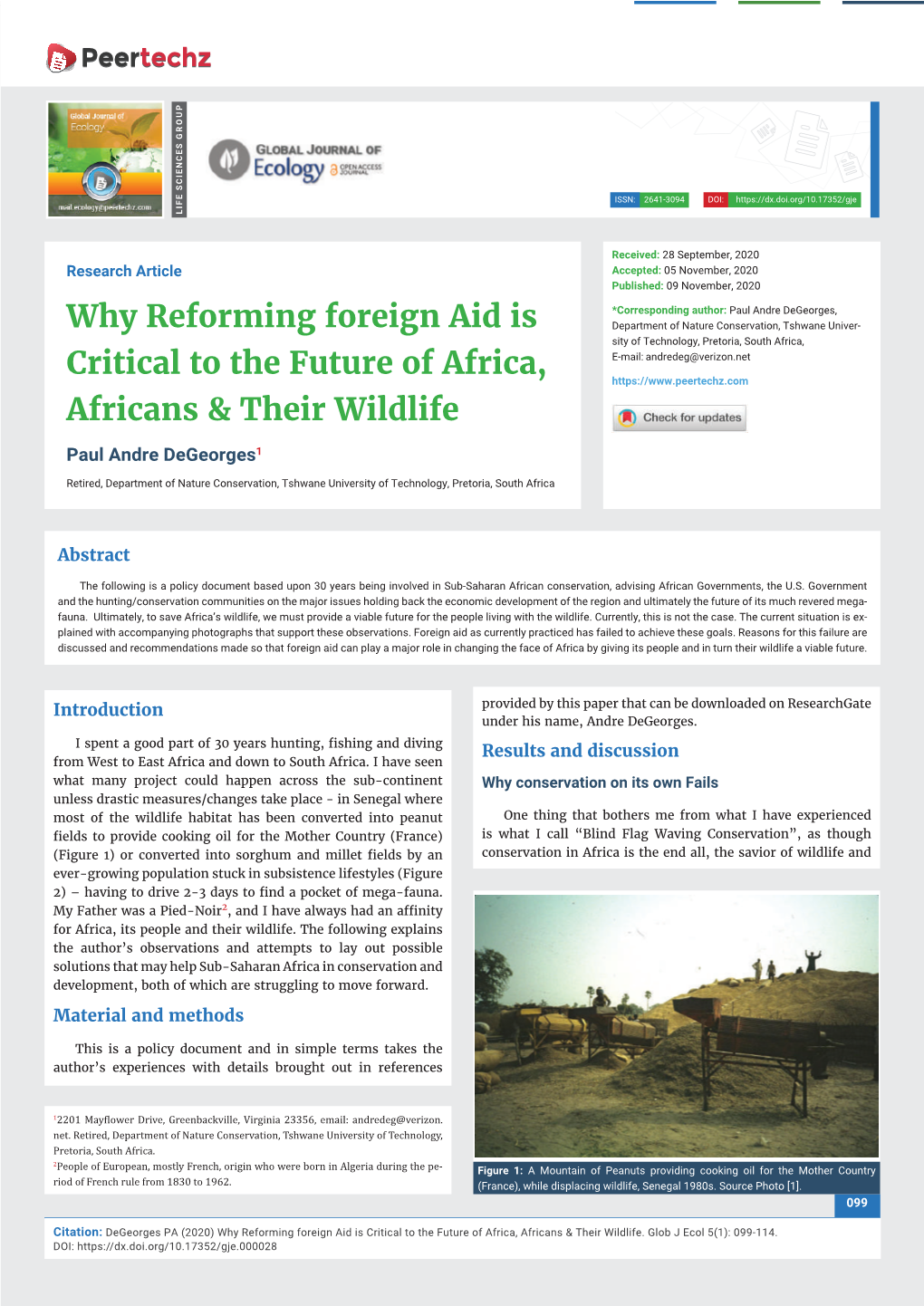 Why Reforming Foreign Aid Is Critical to the Future of Africa, Africans & Their Wildlife