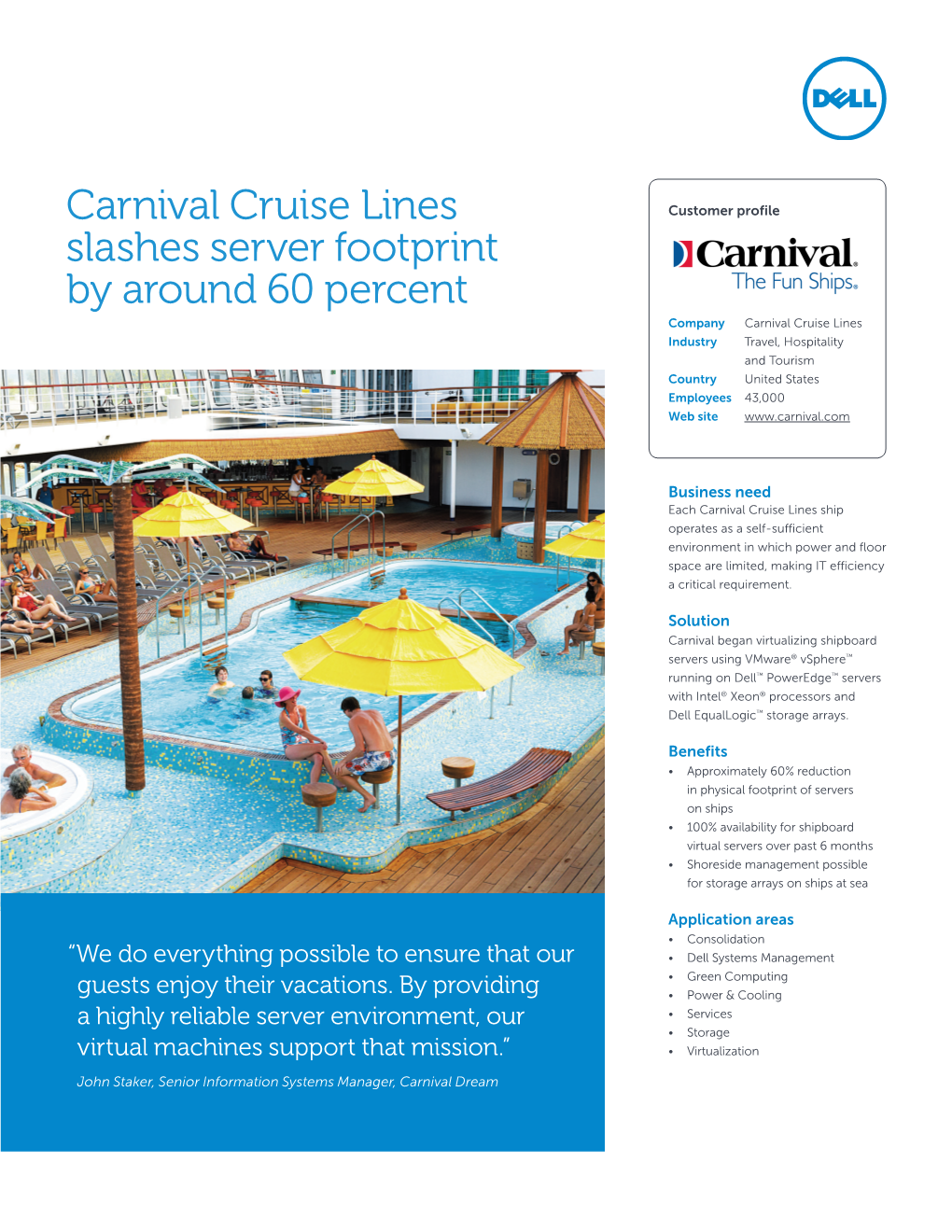 Carnival Cruise Lines Slashes Server Footprint by Around 60 Percent