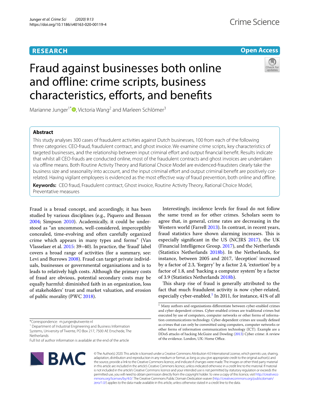 Fraud Against Businesses Both Online and Offline