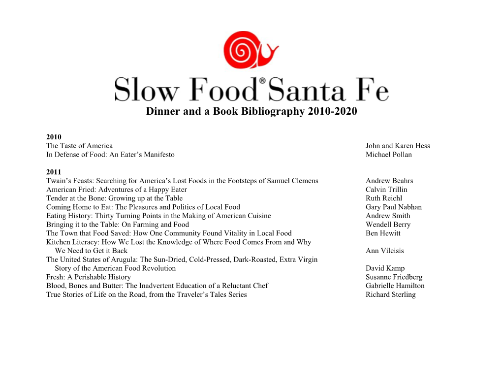 Sfsf Bibliography 2010-2020