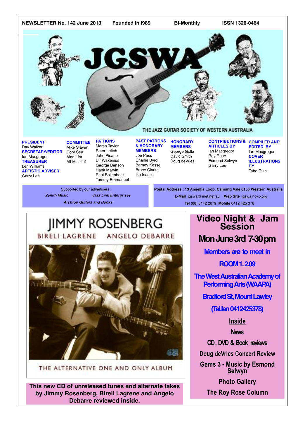 JGSWA Newsletter