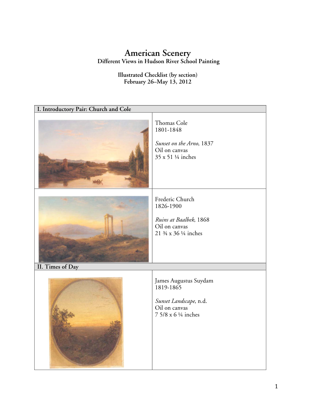 American Scenery Different Views in Hudson River School Painting