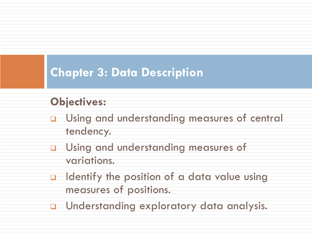 Chapter 3: Data Description