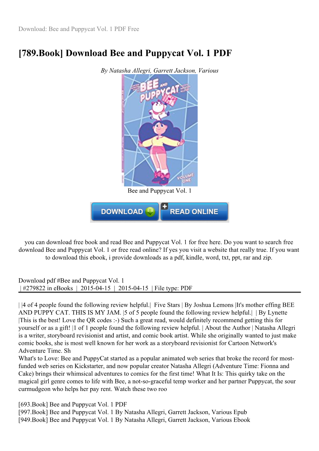 Download Bee and Puppycat Vol. 1 PDF