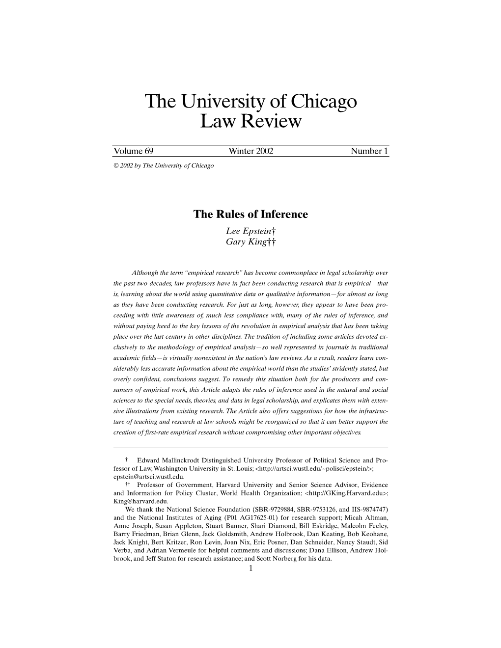The University of Chicago Law Review