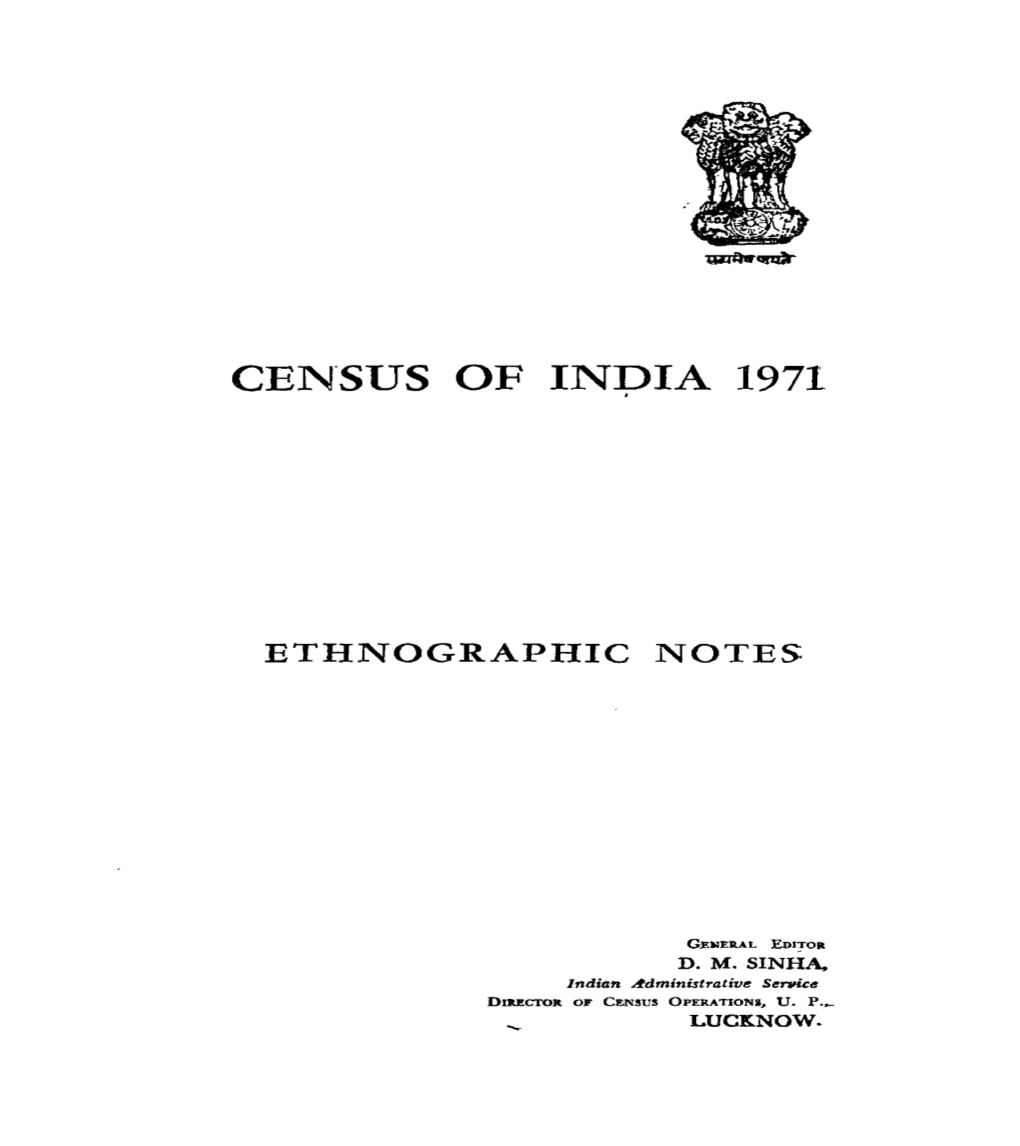 Ethnographic Notes, Series-21, Uttar Pradesh