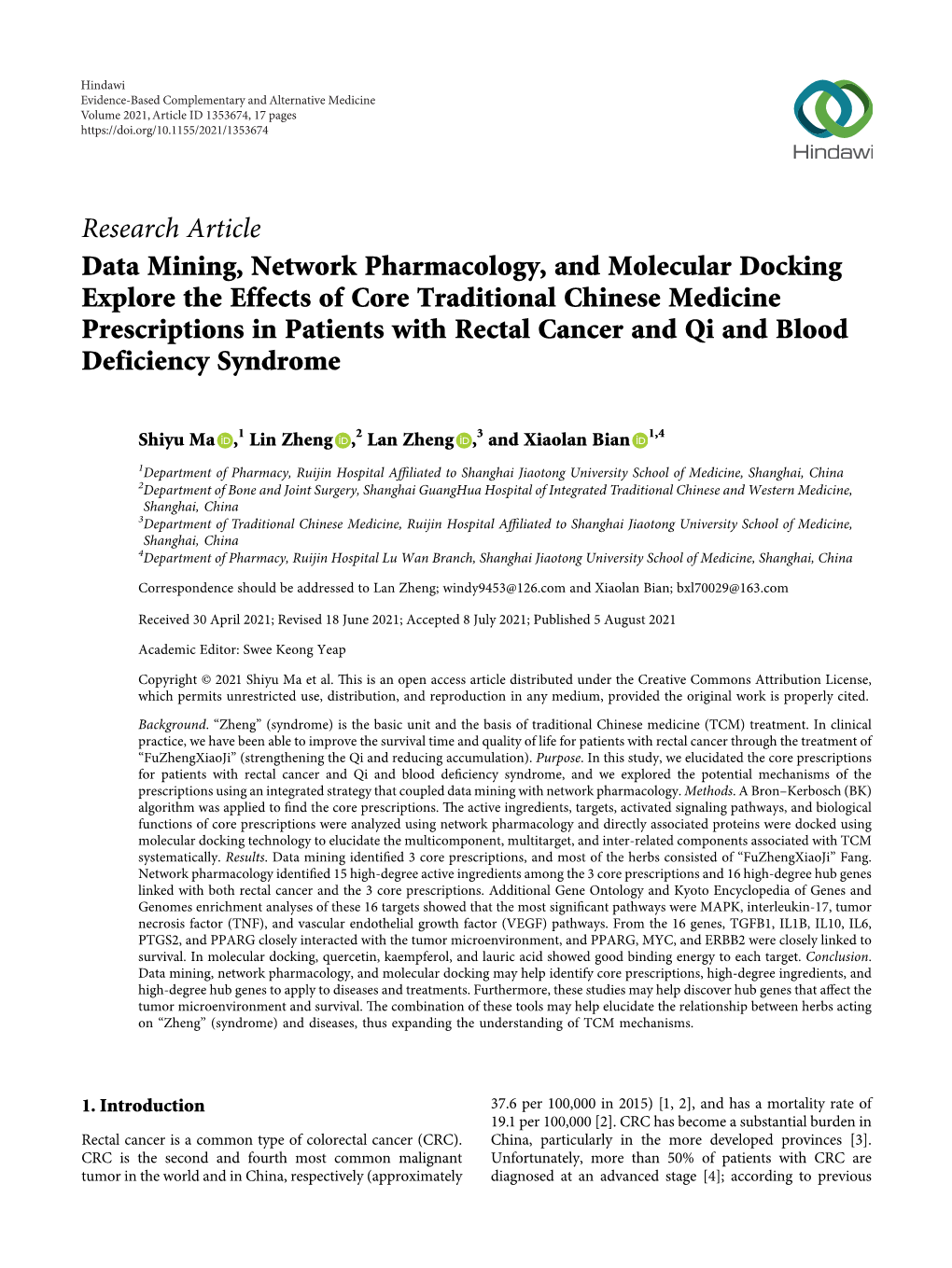 Data Mining, Network Pharmacology, and Molecular Docking Explore The