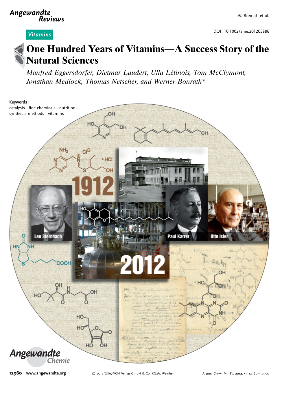 One Hundred Years of Vitaminsa Success Story of the Natural Sciences