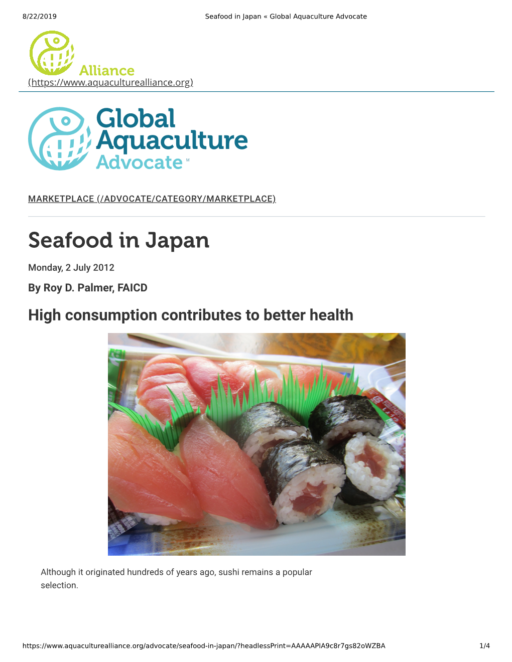 Seafood in Japan « Global Aquaculture Advocate