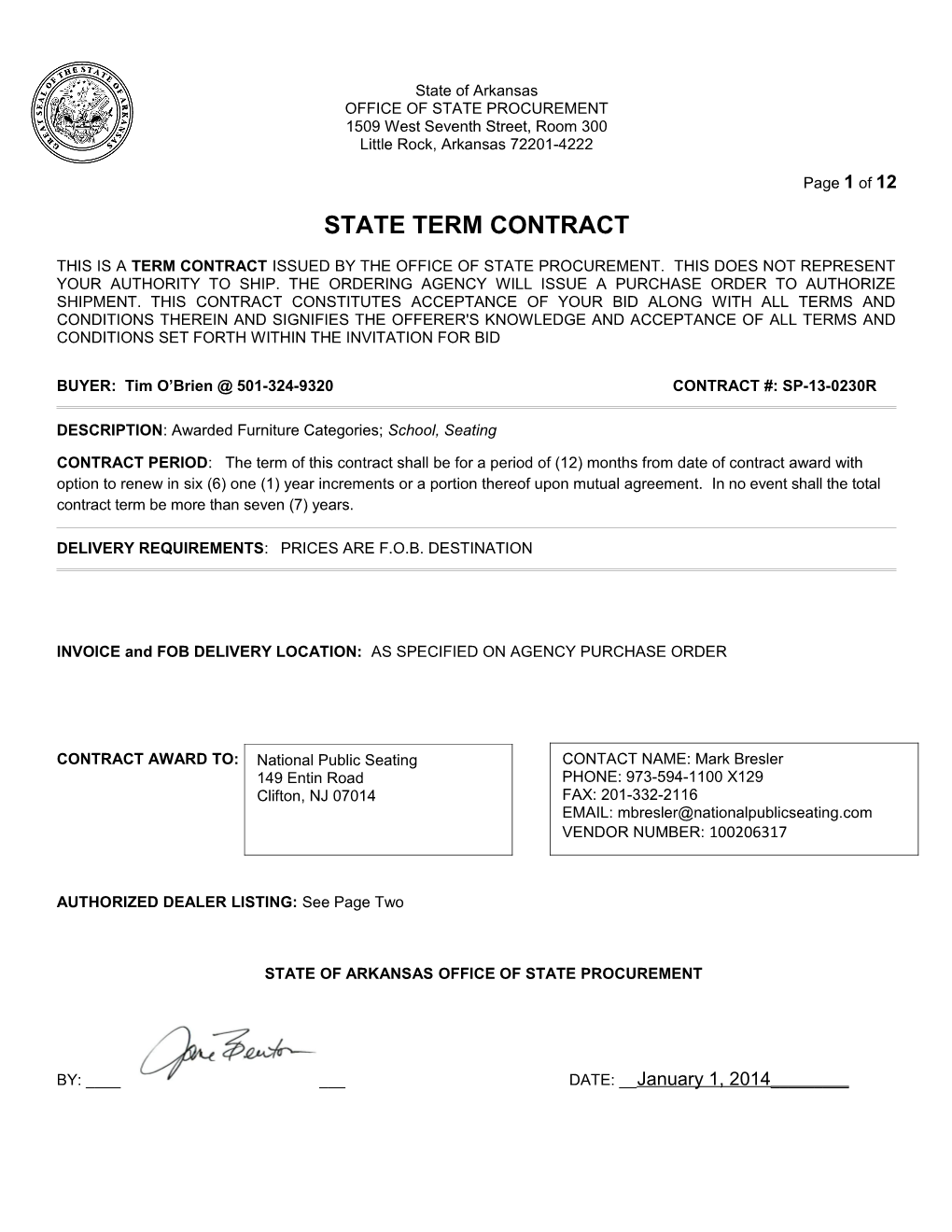 State Term Contract s2