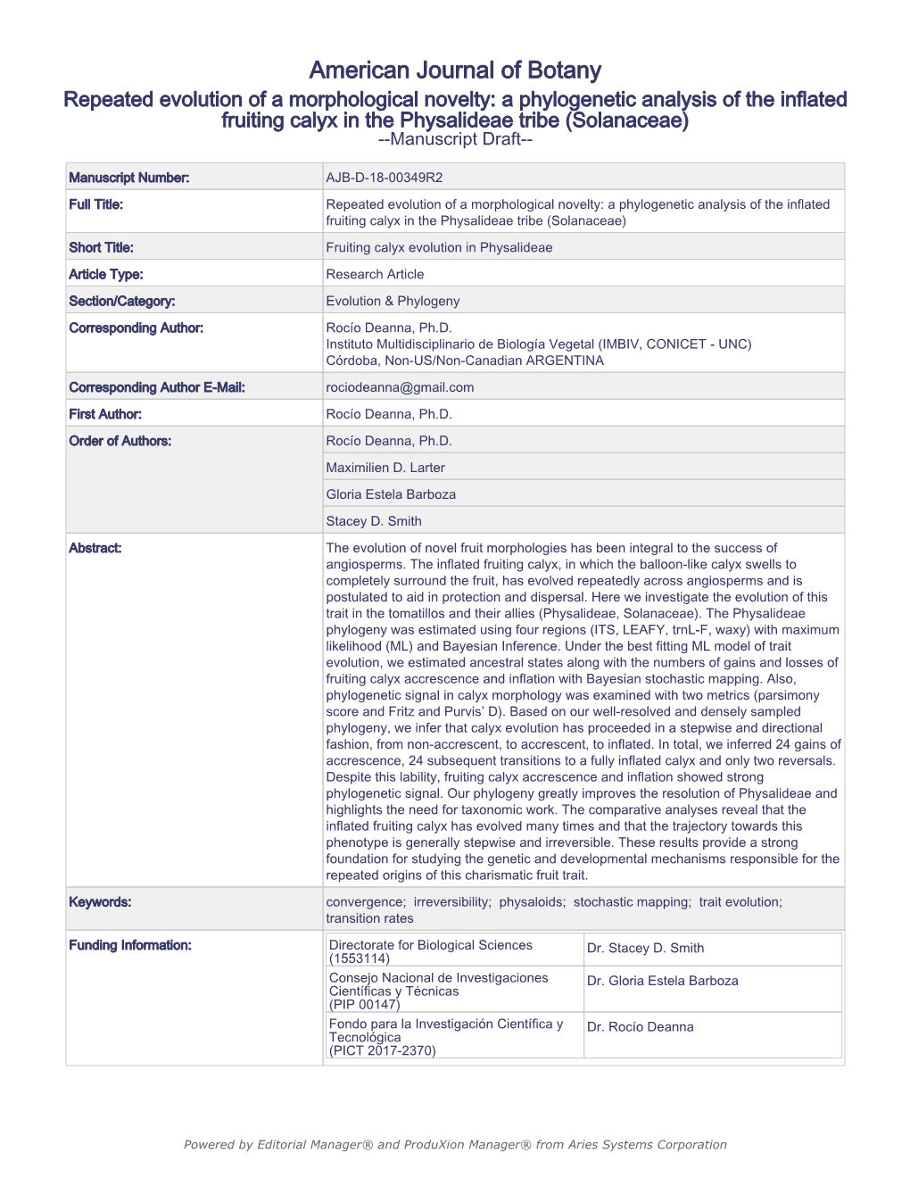 American Journal of Botany