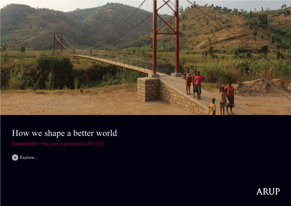 How We Shape a Better World Sustainability: Our Year in Perspective 2013/14 How We Shape a Better World: 2013/14