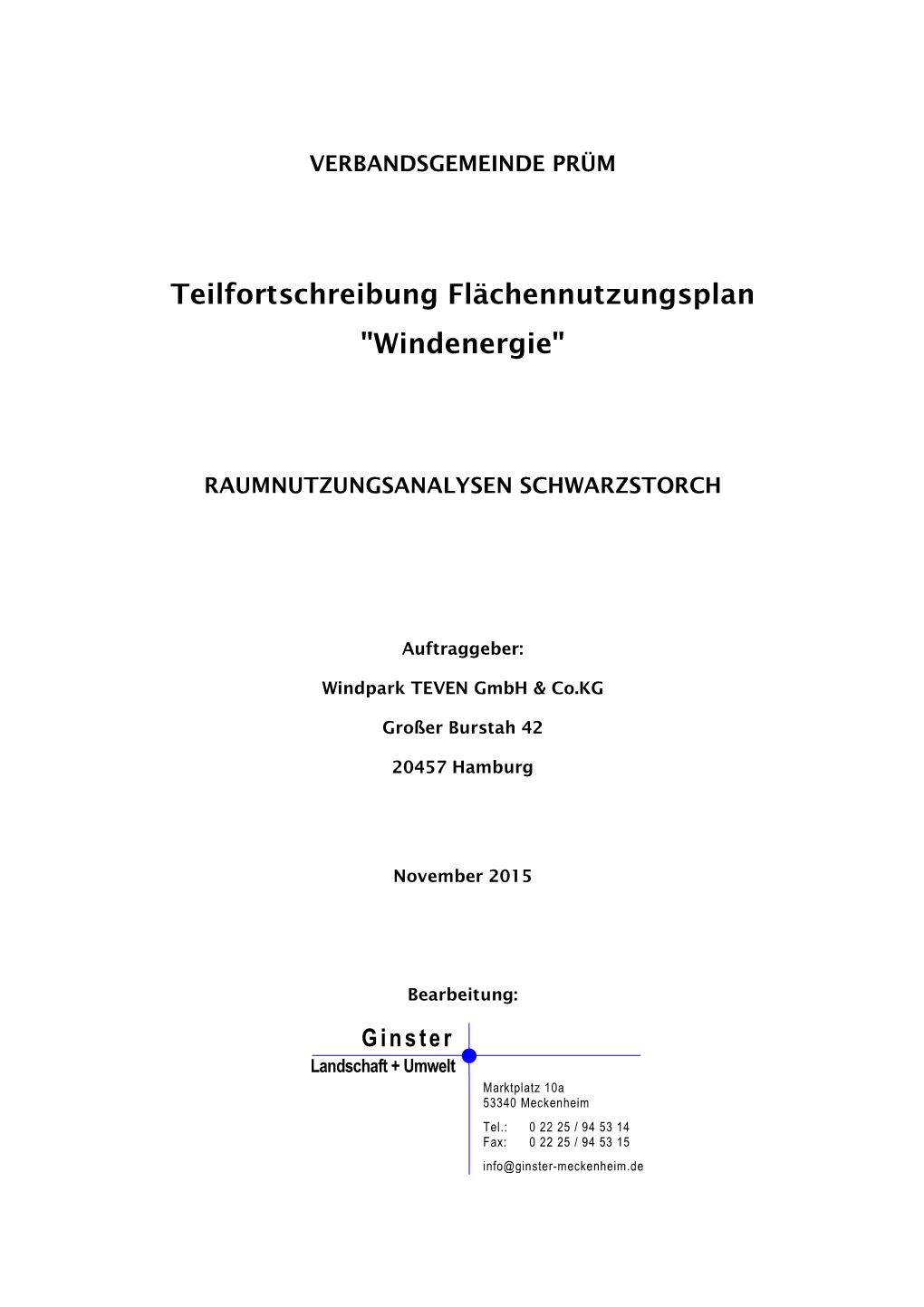 Teilfortschreibung Flächennutzungsplan "Windenergie"