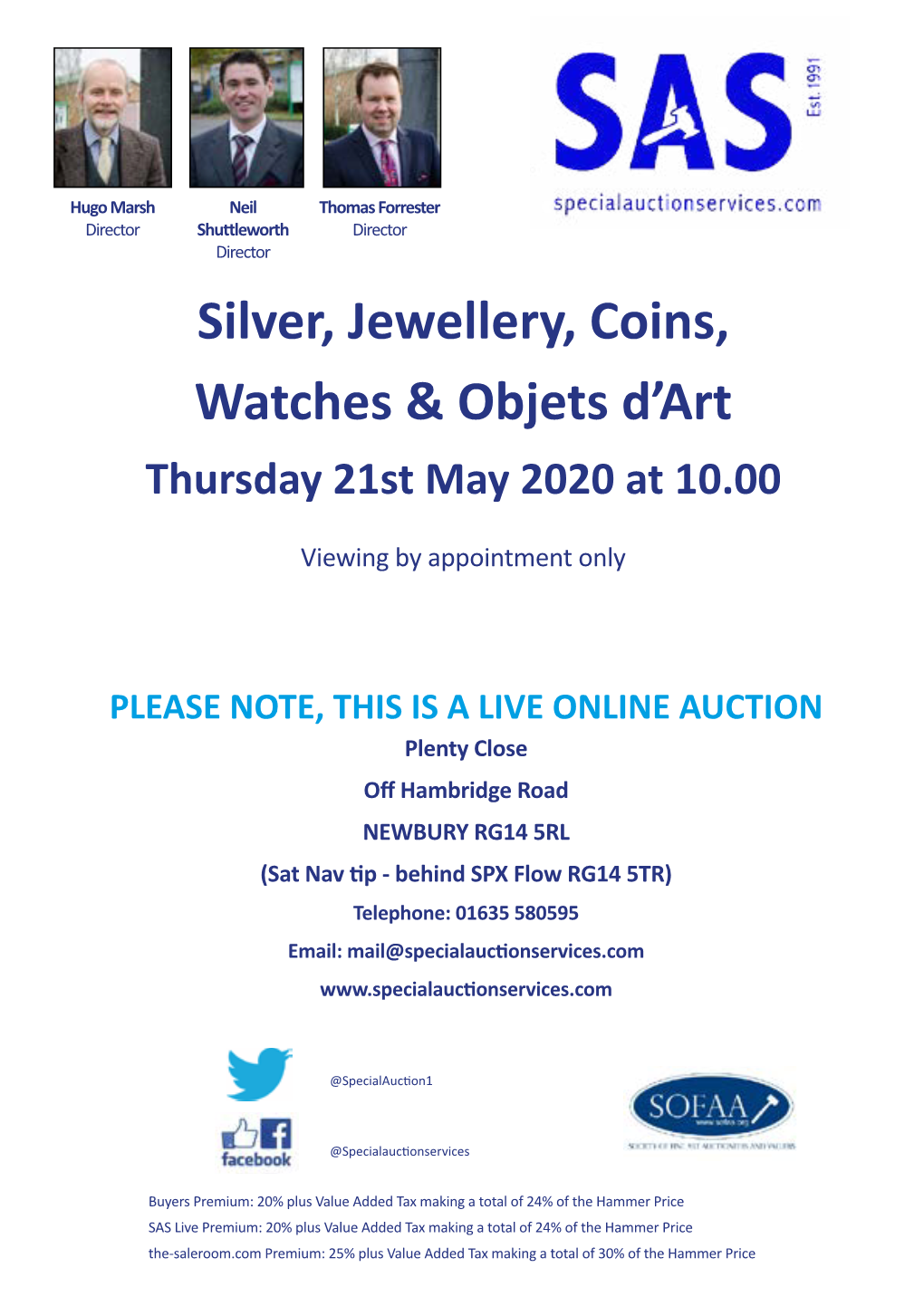 Silver, Jewellery, Coins, Watches & Objets D'art