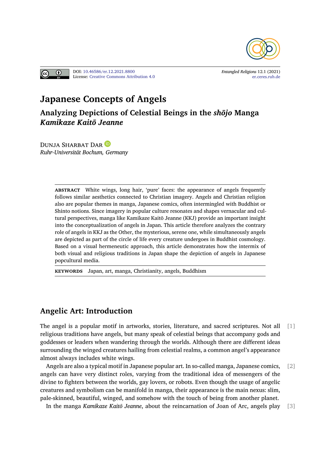 Japanese Concepts of Angels Analyzing Depictions of Celestial Beings in the Shōjo Manga Kamikaze Kaitō Jeanne