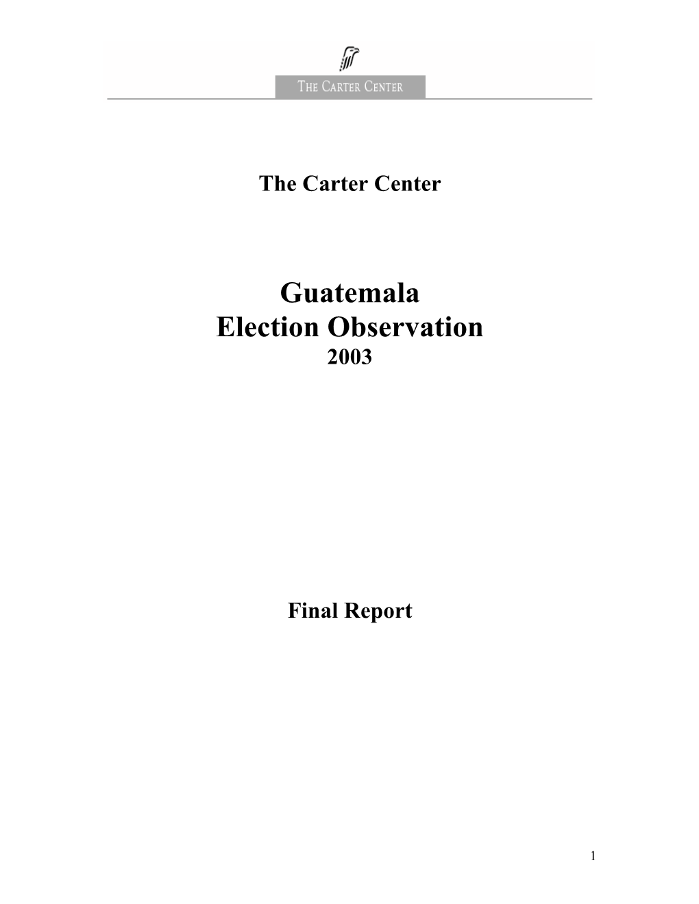 Guatemala Election Observation 2003