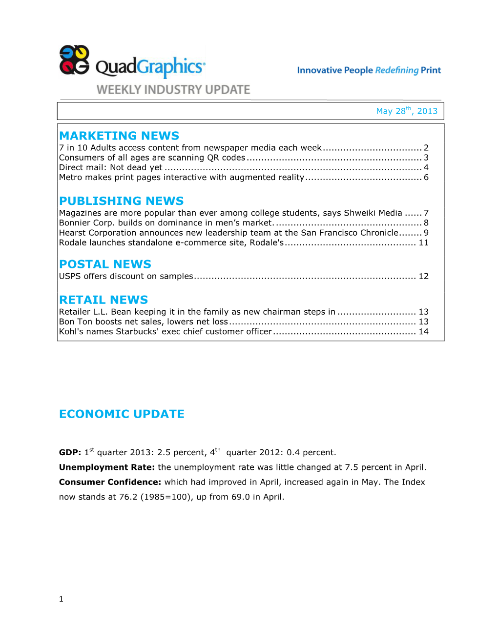 Weekly Industry Update