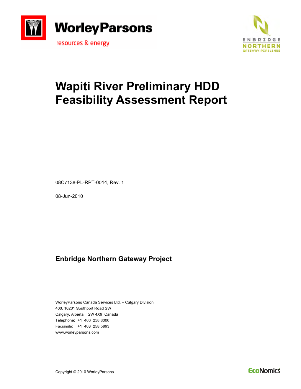 Wapiti River Preliminary HDD Feasibility Assessment Report
