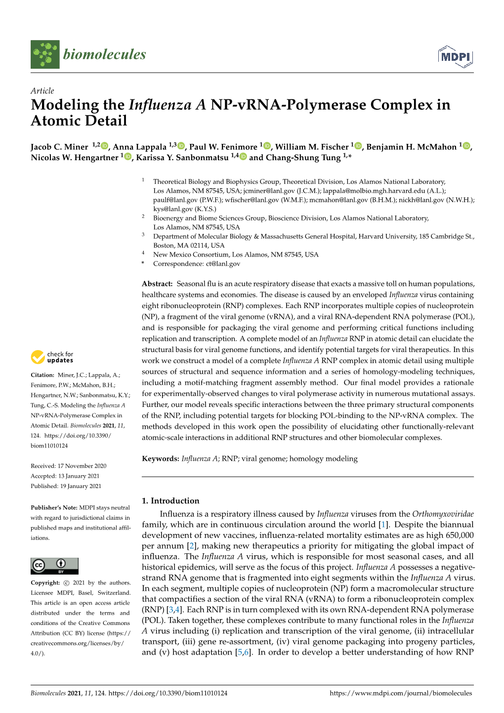 Modeling the Influenza a NP-Vrna-Polymerase Complex In