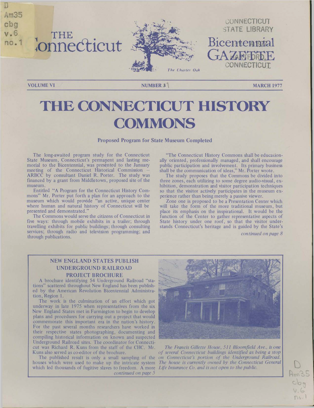 Connecticut Bicentennial GAZETTE