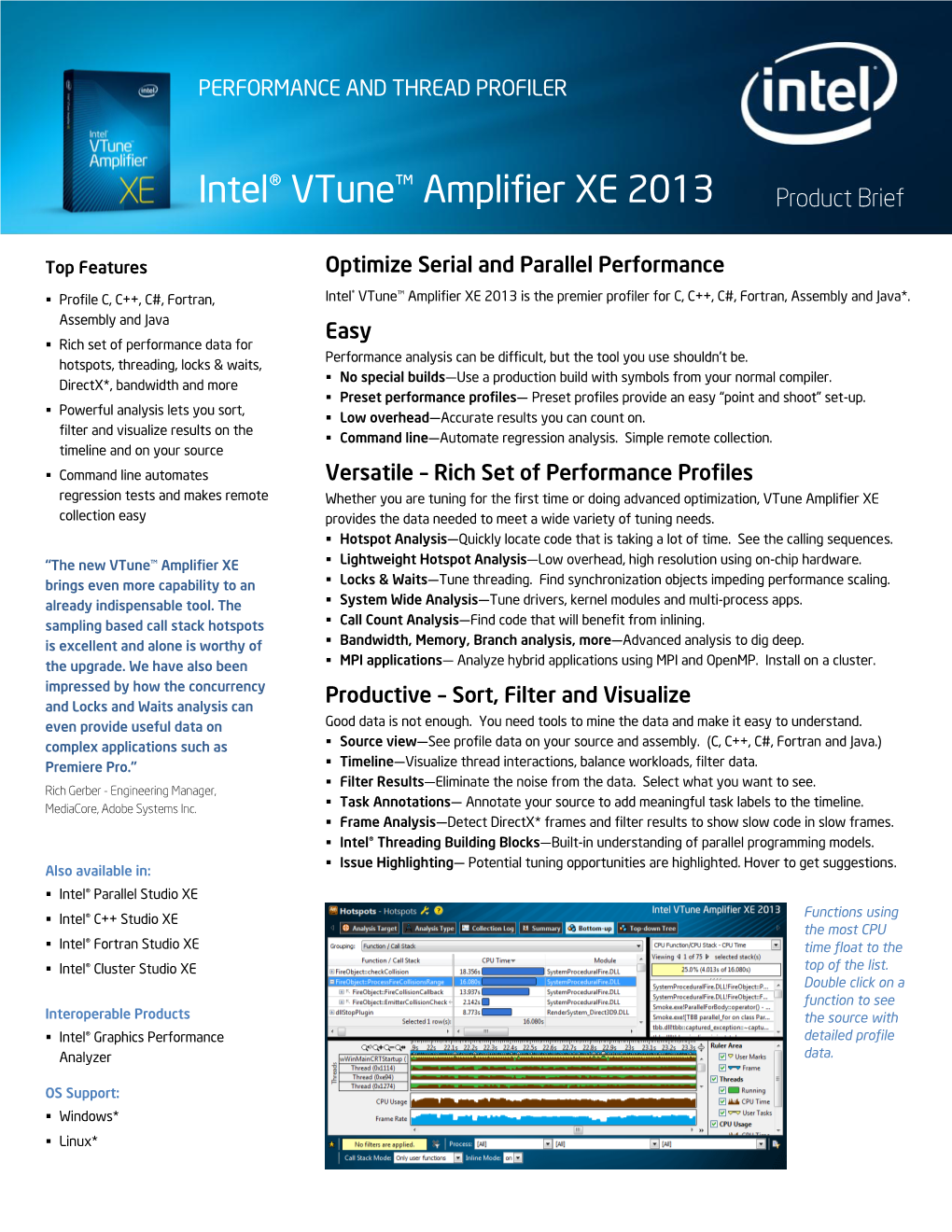 Intel® Vtune™ Amplifier XE 2013 Product Brief