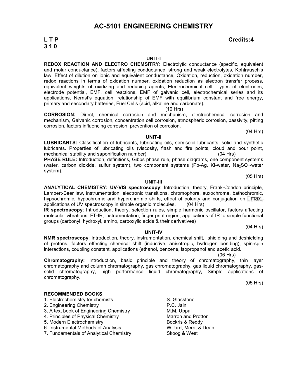 Ac-5101 Engineering Chemistry