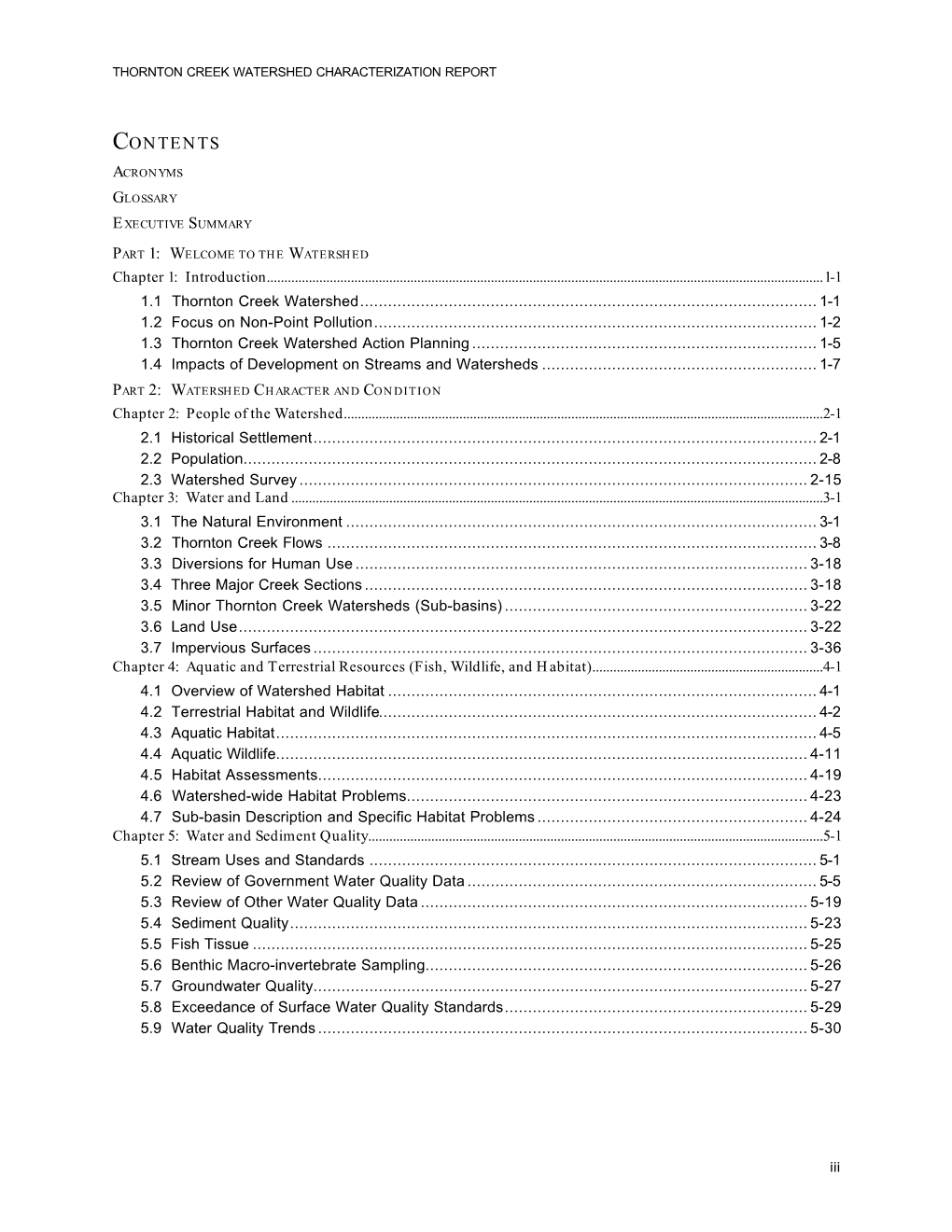 Thornton Creek Watershed Characterization Report