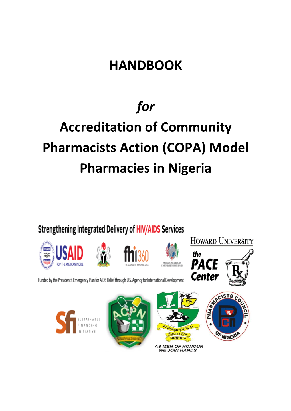 HANDBOOK for Accreditation of Community Pharmacists Action (COPA) Model Pharmacies in Nigeria