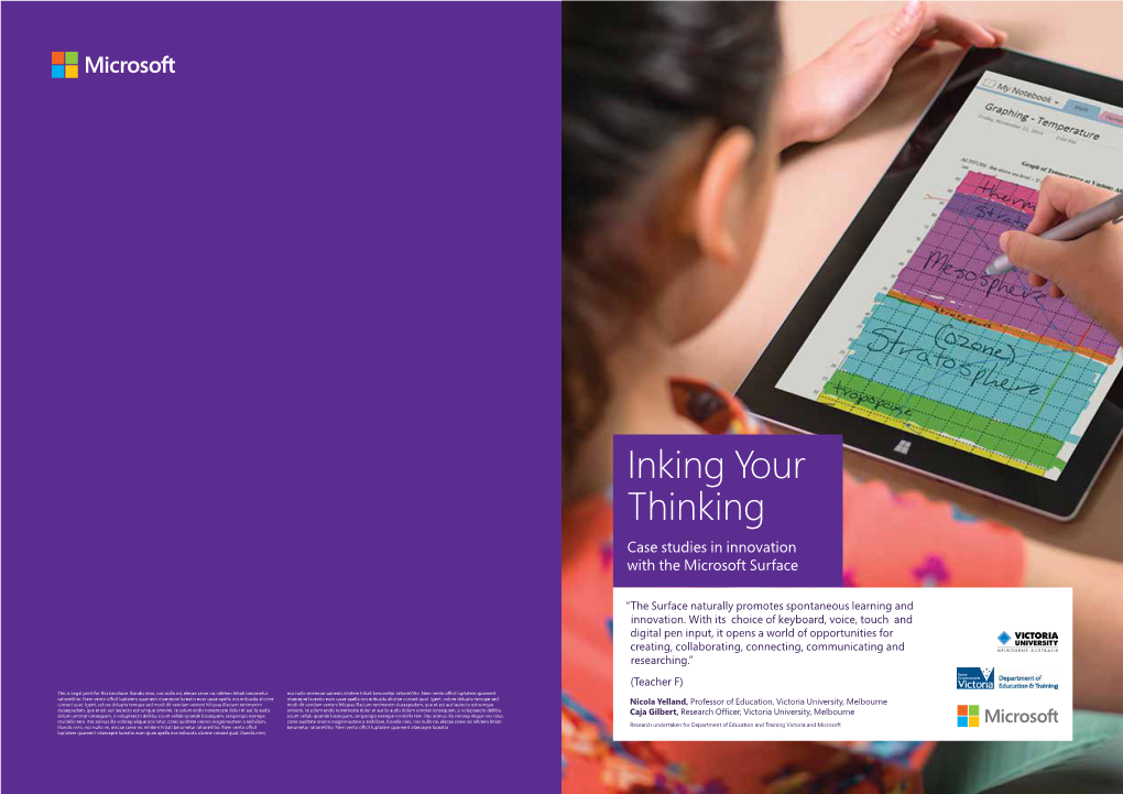 Inking Your Thinking Case Studies in Innovation with the Microsoft Surface
