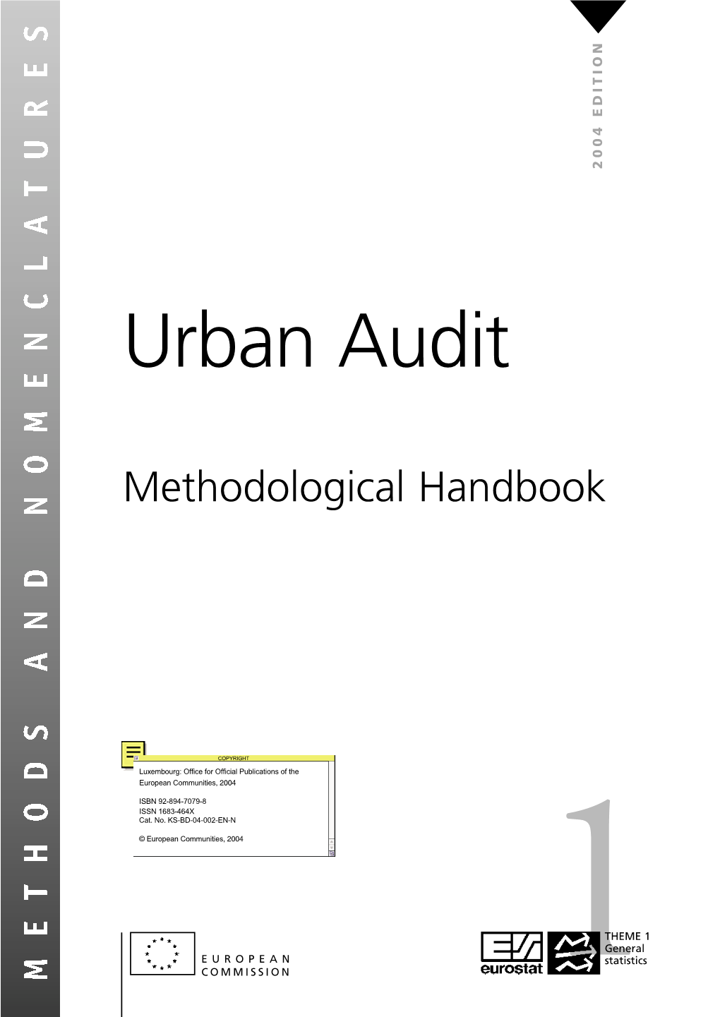 Urban Audit — Methodological Handbook