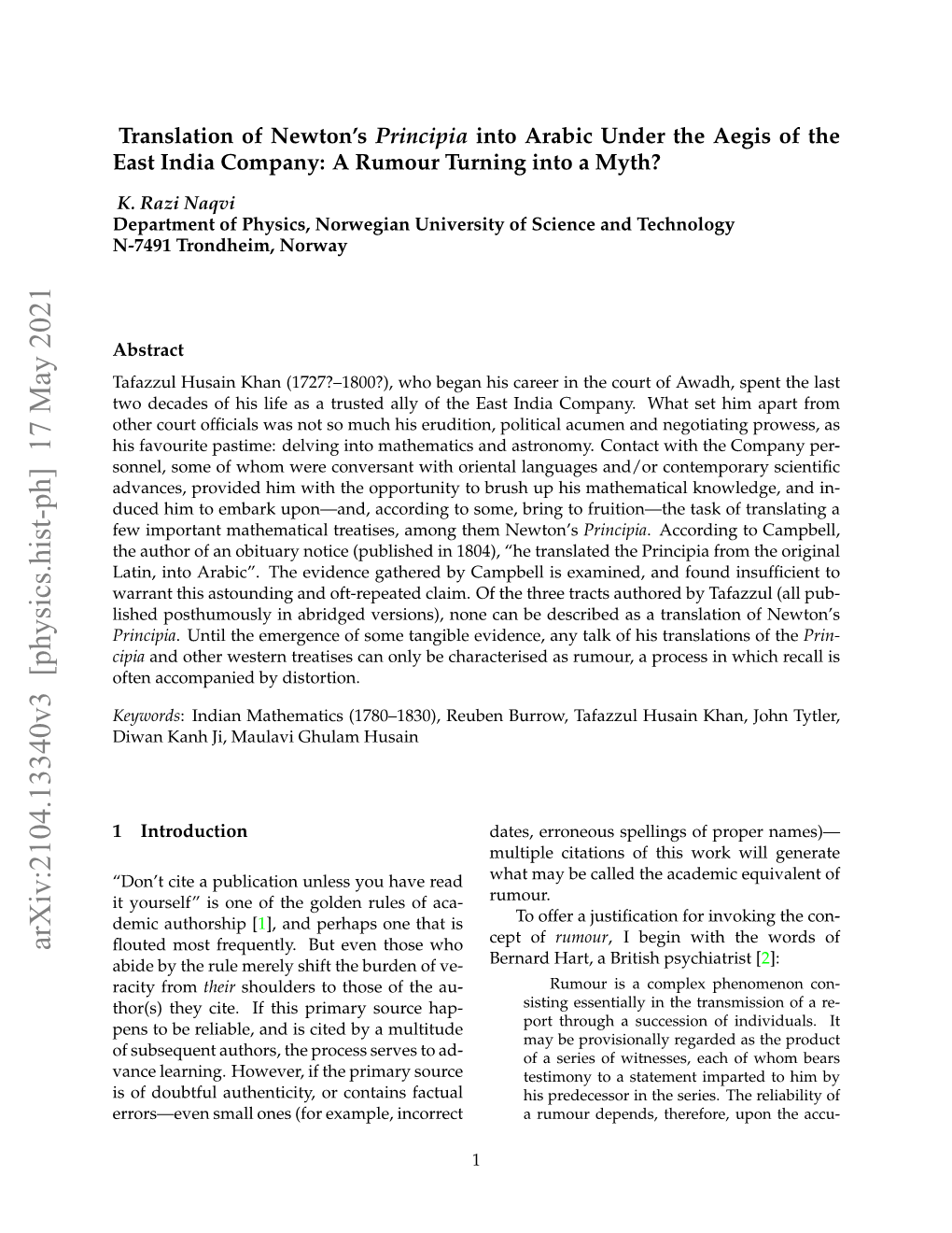 Arxiv:2104.13340V3 [Physics.Hist-Ph] 17 May 2021 ﬂouted Most Frequently