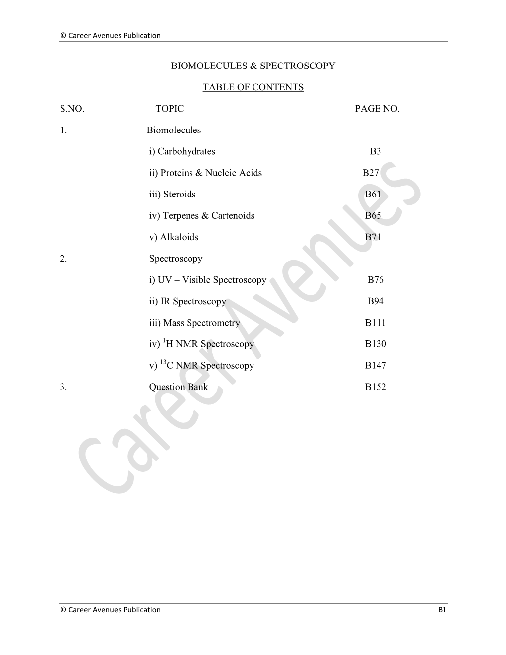 Biomolecules & Spectroscopy